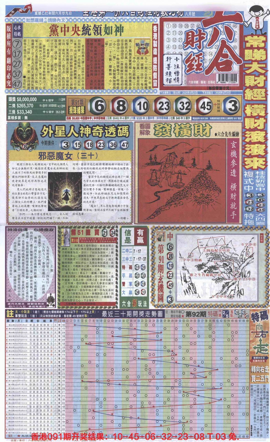 六合彩092期六合财经A加大版