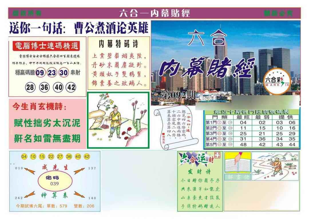 六合彩092期内幕赌经