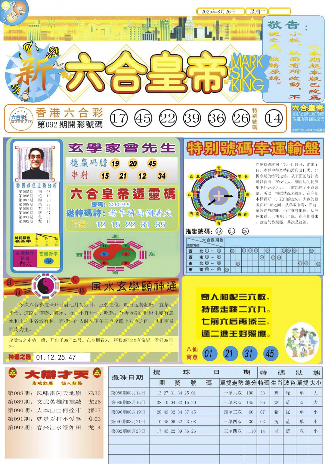 六合彩093期六合皇帝A