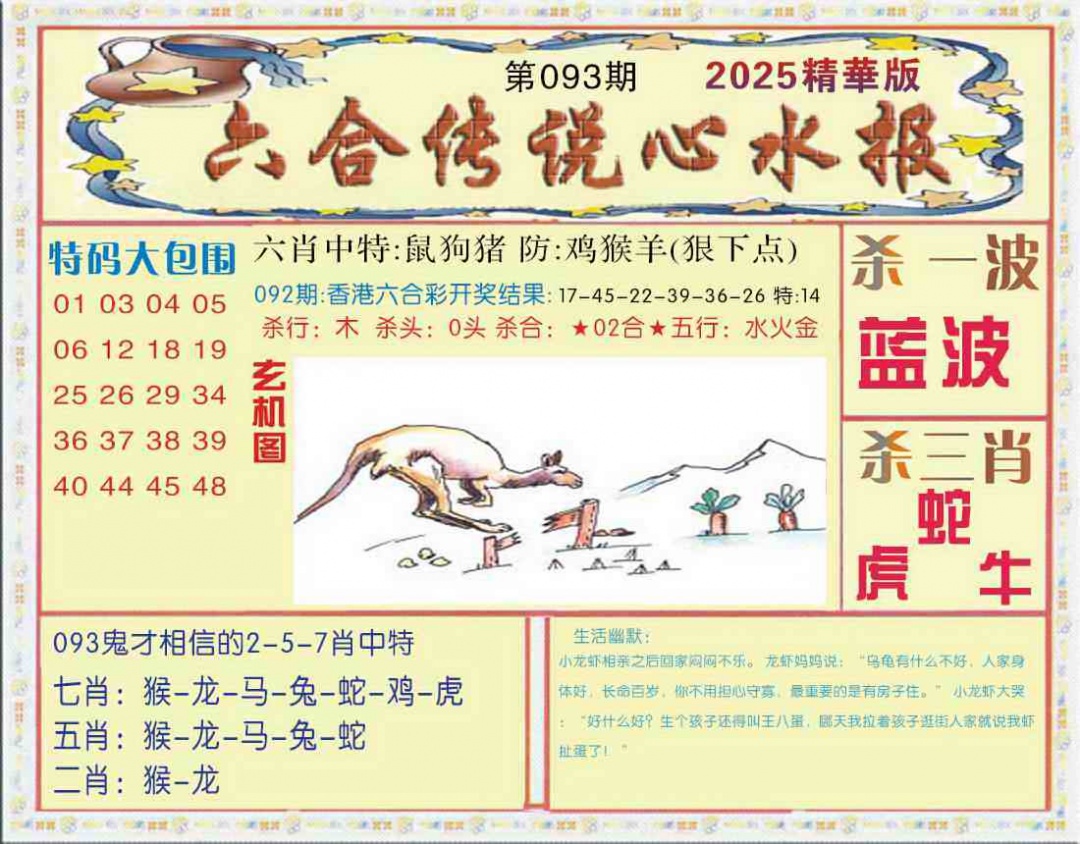 六合彩093期六合传说(心水版)
