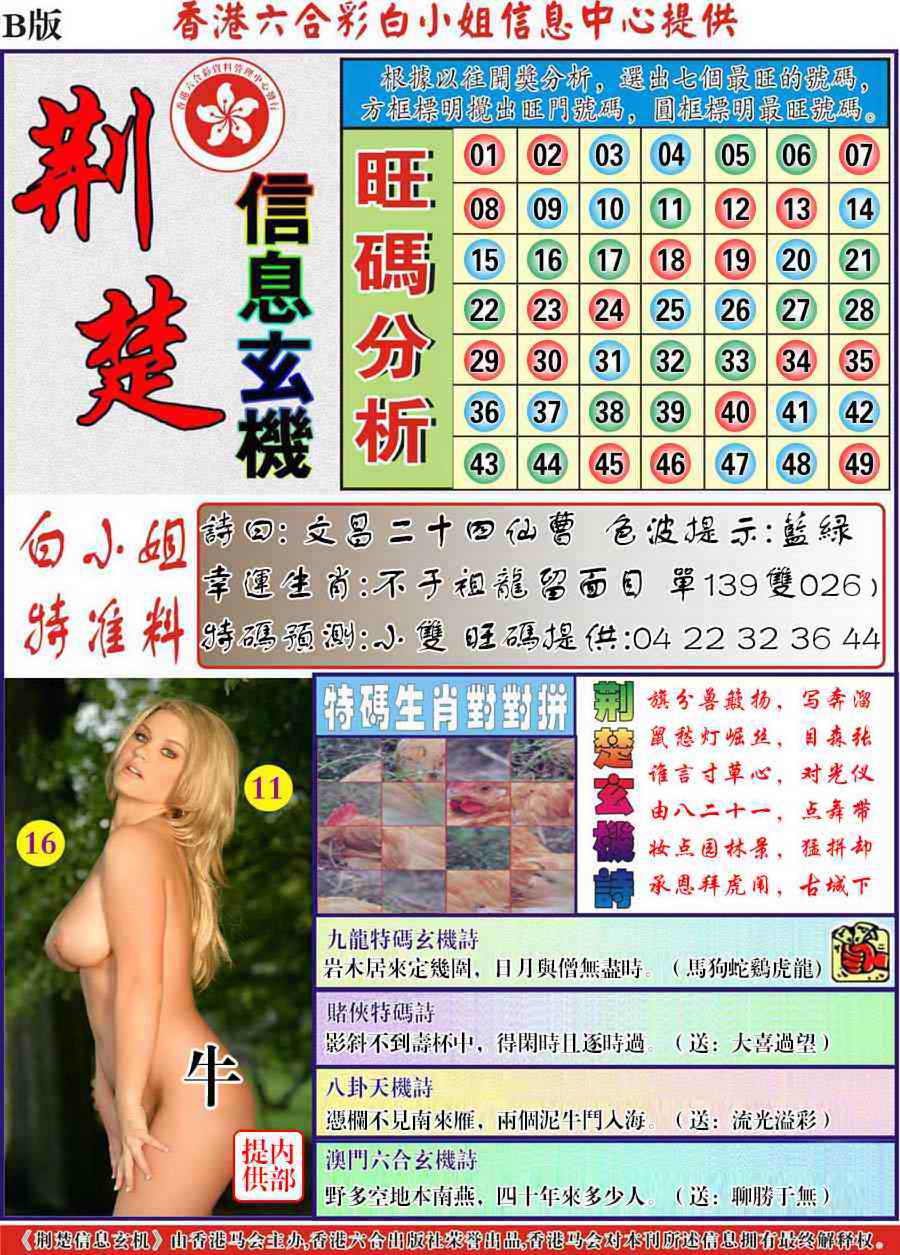 六合彩093期荆楚信息玄机B