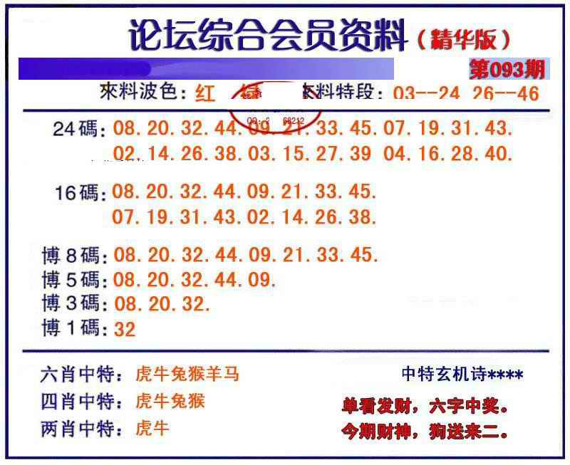六合彩093期综合会员资料