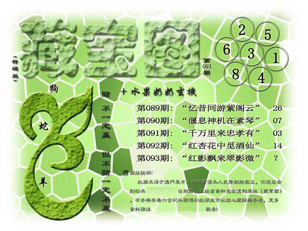 六合彩093期藏宝图(正版)