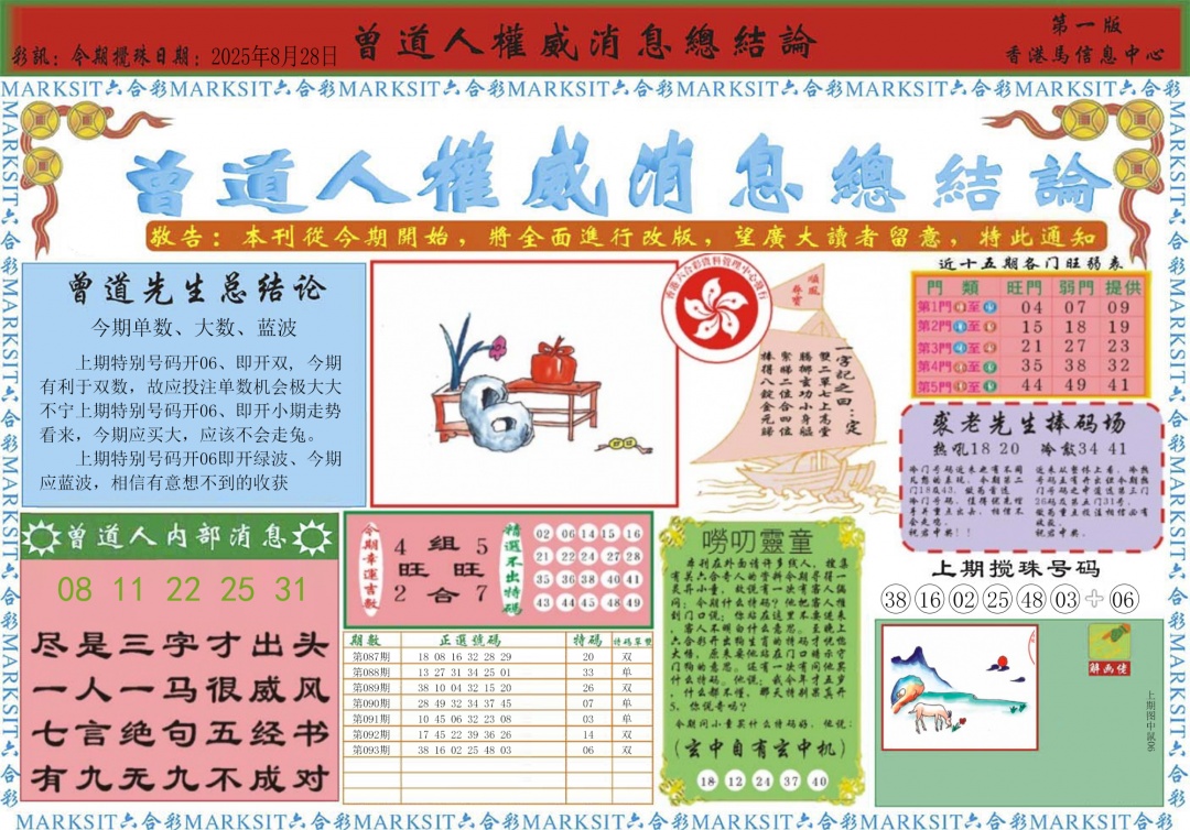六合彩094期曾道人权威消息A