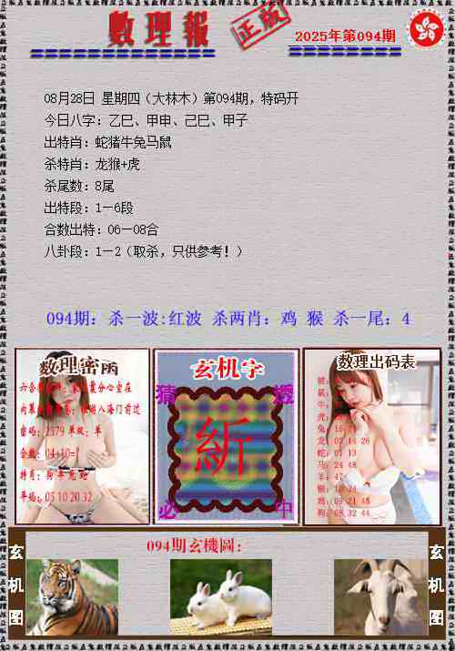 六合彩094期数理报