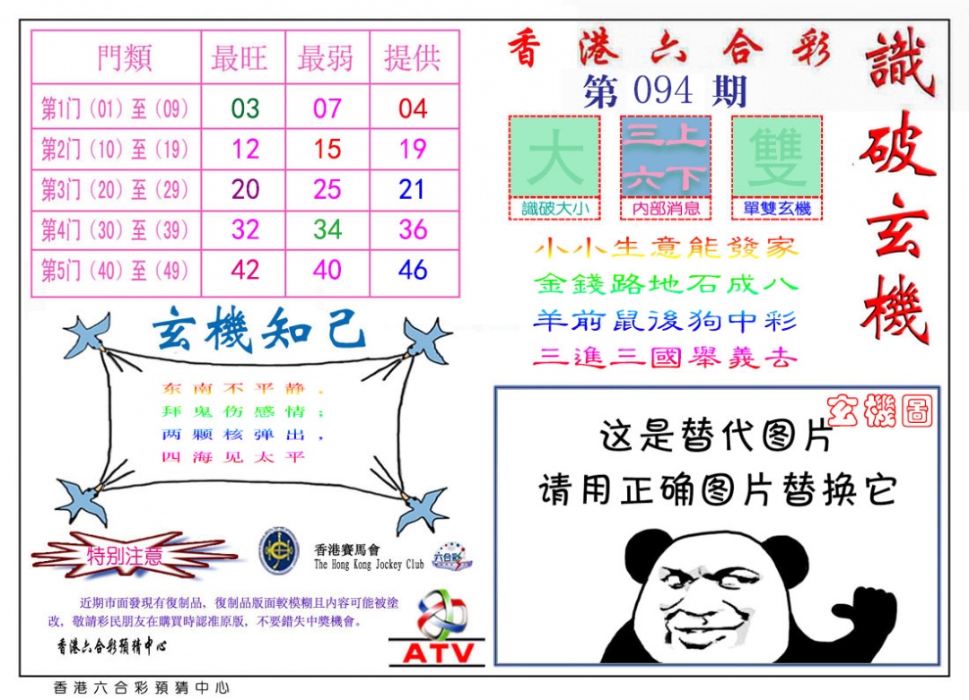 六合彩094期识破玄机