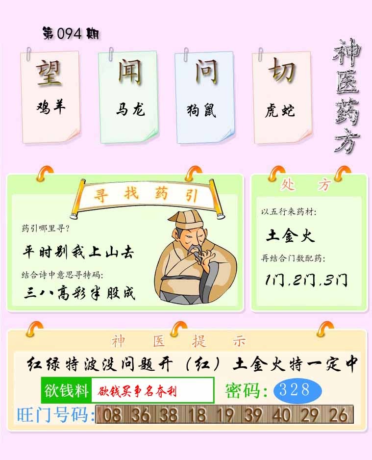 六合彩094期神医药方