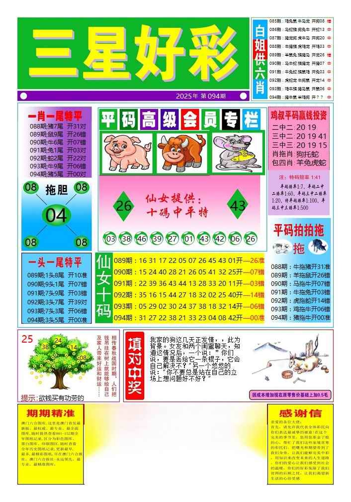 六合彩094期三星好彩4