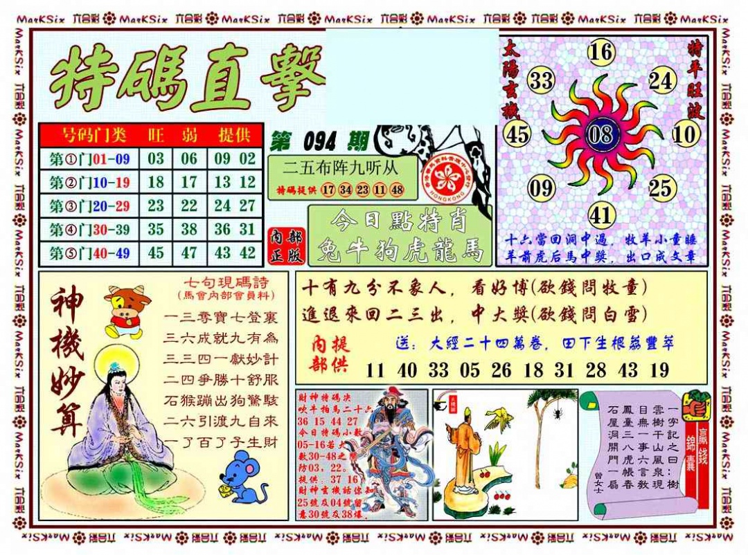 六合彩094期特马直击