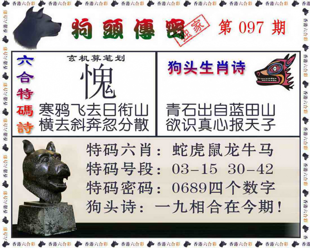 六合彩097期狗头传密