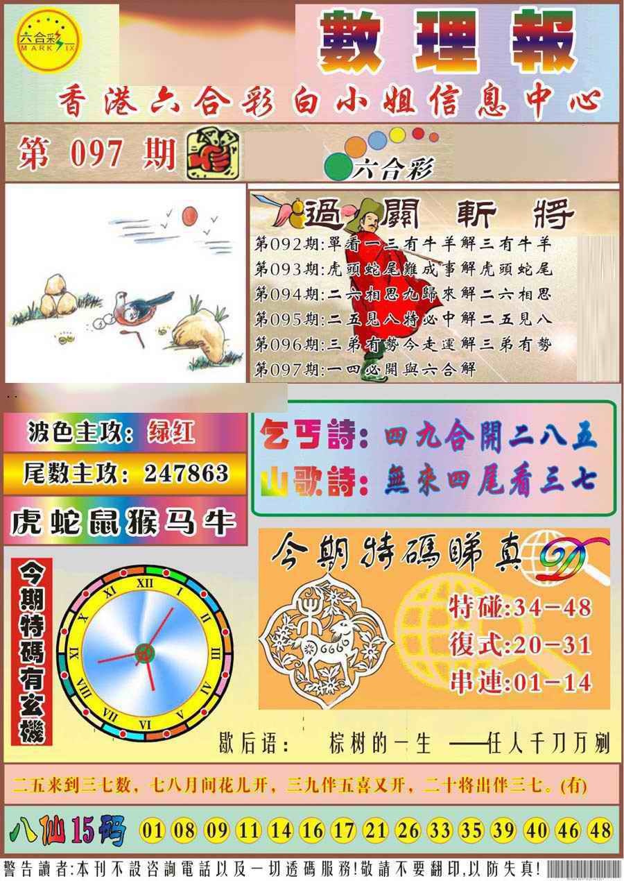 六合彩097期马经数理报