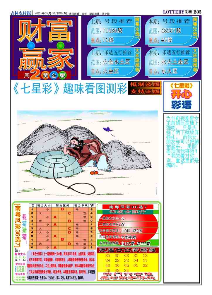 六合彩097期七星彩图(高清)A