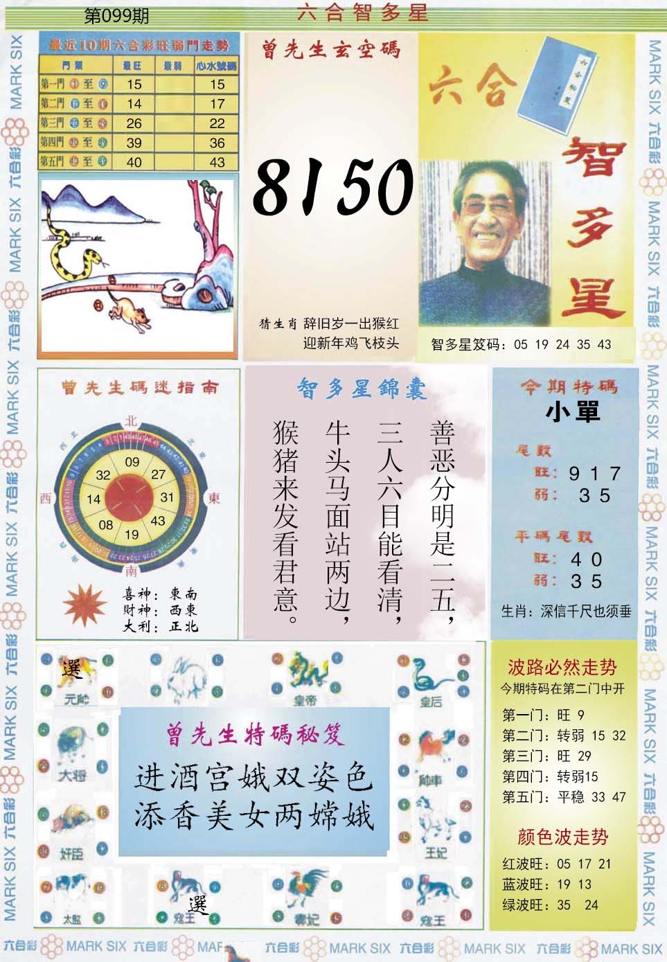 六合彩099期六合智多星
