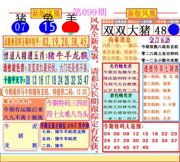 六合彩099期二代凤凰报