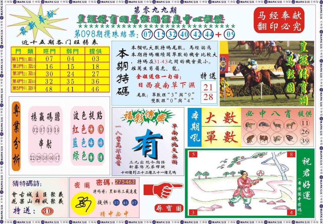 六合彩099期皇冠体育网马经图记录